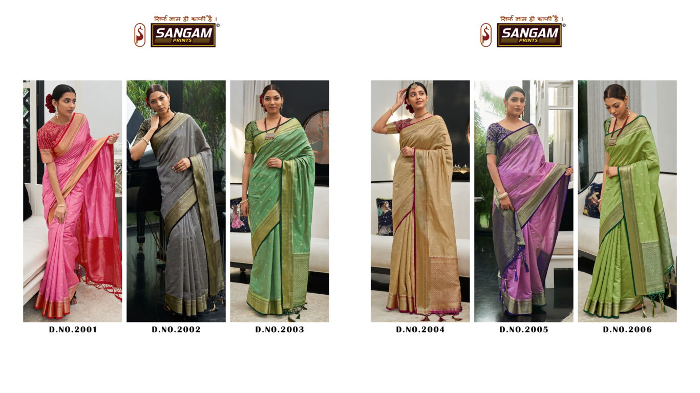 Sangam Kashvi Silk Handloom Heavy Festive Wear Designer Saree Collection